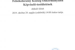 Felsőkelecsény Községi Önkormányzat Képviselő-testületének és Roma Nemzetiségi Önkormányzat Képviselő-testületének alakuló ülése