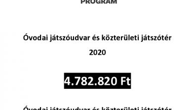 Magyar Falu Program "Óvodai játszóudvar és közterületi játszótér fejlesztése"